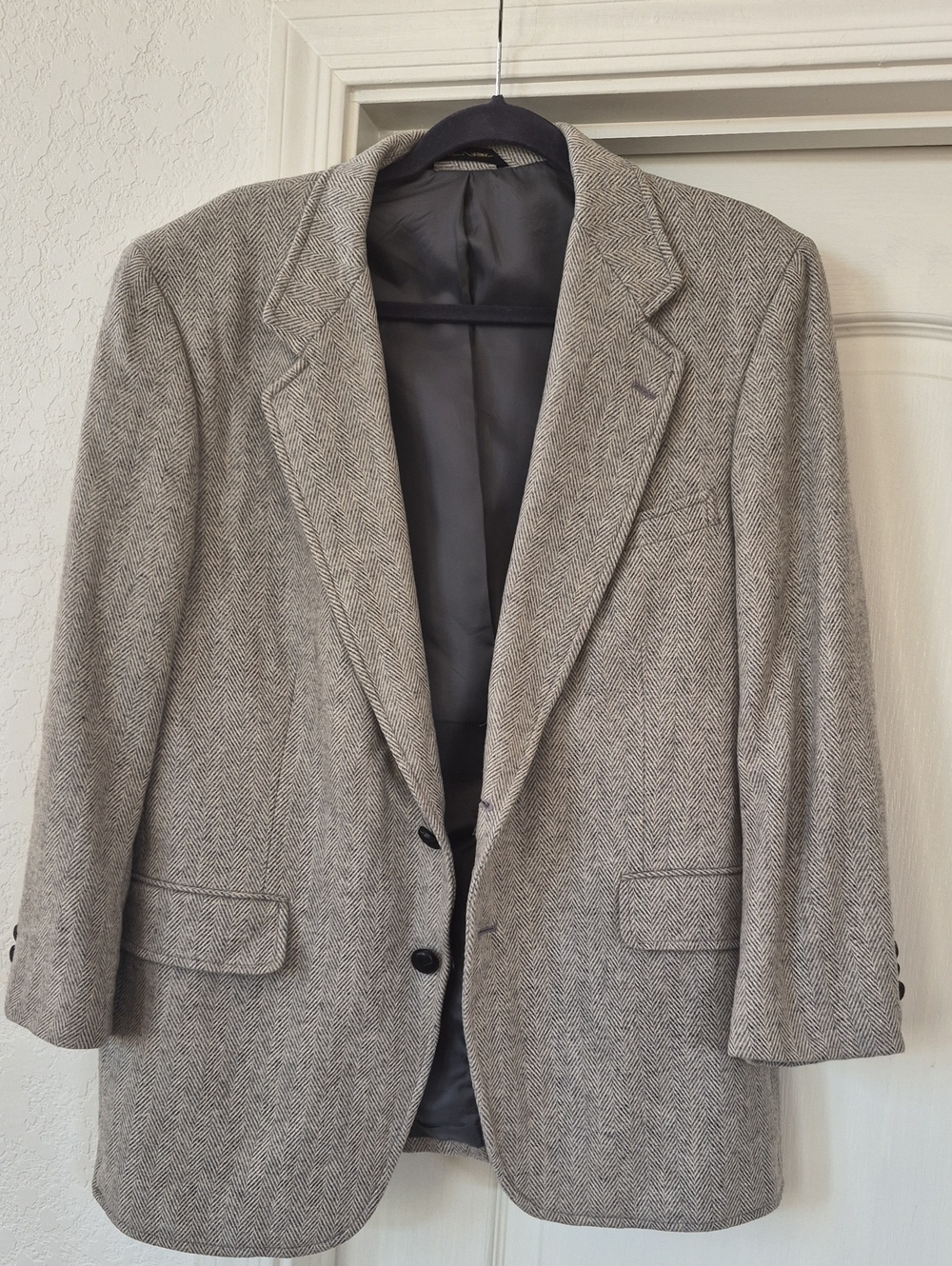 Aldo Rossini 25% Cashmere& 57% Wool Texture Herringbone 2-Button Blazer 42Short